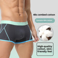 Men's cotton boxer briefs with stripe print featuring comfortable fit and elastic waistband, branded by cj.