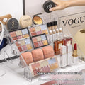 Stackable Makeup Storage Box | Clear Plastic Cosmetic Organizer with Dividers & Handle