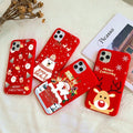 Christmas Phone Case - Red Cartoon Frosted Design