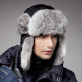 Unisex Rabbit Fur Trapper Hat - Couples Matching Ski & Winter