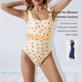 Womens Tummy-Control Tank-Style Pants With European And American Cherry Print