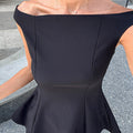 Fitted Flattering Off Shoulder Tank Top With A Boat Neckline - whimsywagon