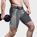 Black CJ sports running shorts with quick-drying mesh fabric and breathable design, shown on a model.