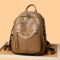 Women’s New Multifunctional Genuine Leather Backpack – Handheld Tassel Design