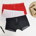 Transparent solid color men's underwear by CJ, featuring breathable and comfortable design with a sleek fit.