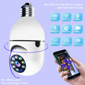 cj 1080P Light Bulb Security Camera with 5G WiFi, 4x zoom, and motion alerts, showing a sleek smart security light bulb.