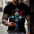 CJ 3D Graphic T-Shirt with vibrant fashion print, short sleeve design, showcasing bold, colorful 3D artwork on the front.