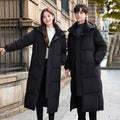 Couple's Winter Down Coat | Mid-Length Hooded Jacket for Him & Her