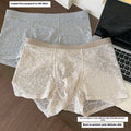 Men's thin lace leopard jacquard underwear by CJ, showing the detailed leopard pattern and slim fit design.