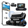 Hainatech 4K 360° Car Dash Cam - 24/7 Parking Monitoring with 4 Channels, Built-in GPS, WiFi & Free 128GB SD Card
