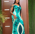 Printed Suspenders Jumpsuit Dress for Women | Slim Fit Long Gown with Scarf