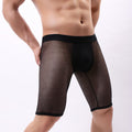 Men's large mesh boxer briefs by CJ, featuring anti-wear leg design and breathable mesh fabric for sports and everyday comfort.