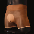 Men's shiny transparent stockings underwear by CJ, showcasing smooth, glossy material and sexy design for a bold, revealing look.
