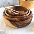 Large Natural Wood Salad Bowl | Handcrafted Fruit Serving Bowl for Kitchen, Restaurant