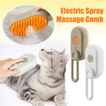 CJ steam grooming brush for pets, a 3-in-1 electric deshedding tool with a sleek design for effective pet hair removal.