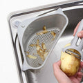 Kitchen Sink Organizer Corner Rack | Triangle Sponge & Brush Holder with Drainage Tray