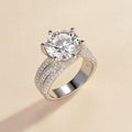 5 Carat Moissanite Engagement Ring - 11mm D Color VVS1, Luxurious Wedding Ring for Women