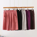 Loose-fitting, Plus-size Cotton Twill Shorts With Pockets - whimsywagon