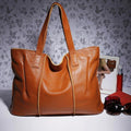 Top Grain Leather Single-Shoulder Tote Bag – Premium Casual Everyday Handbag