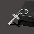 Trendy Faith Keychain - Stainless Steel Cross Pendant with Scripture Verse