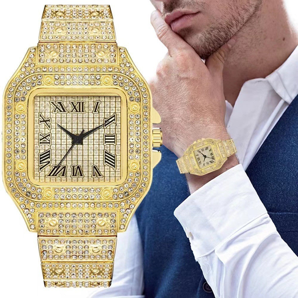 Galaxy Dial Men's Watch - Textured Star Pattern, Casual Quartz Timepie ...