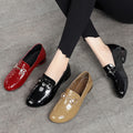 Soft Leather British Style Slip-On Shoes – Shiny Two-Way Casual Dress Loafers