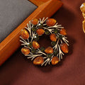 Christmas Champagne Brooch - Sparkling Resin Filbert Nut, Festive Holiday Pin