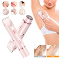 2 in 1 Womens Hair Double Head Trimmer wet dry shaver with dual heads for facial and body hair removal.