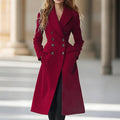 Reversible Women's Wool Coat | Double Breasted Long 2-in-1 Jacket