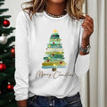Funny Christmas T-Shirt for Women - Cute Tree Graphic Holiday Top