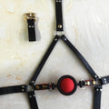 CJ Enhance The Harness Type Mouth Plug Erotic Gag with mouth ball, adjustable harness, and secure fit for adult pleasure and restraint.