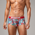 Men's CJ Christmas printed mid-waist slim fit underwear featuring festive holiday designs and comfortable fit.