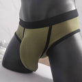 Men's breathable U-shaped big bag briefs in color-matching design by CJ, showcasing comfortable, creative underwear style.