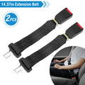 Seat Belt Extender, 2-Pack 14.4 Inch Auto Belt Buckle Extension | Universal Car Safety Belt Lengthener with Tongue