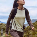 Womens Color-Block Versatile Round-Neck Breathable Sports Top - whimsywagon