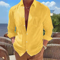 Vertical Striped Shirt - Long Sleeve Casual Solid Color Top
