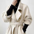 Loose-fitting Double-faced Cashmere Coat, Extra-thick Wool Overcoat