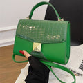 Women’s Stone Pattern Stitching Square Bag – Classic All-Match Niche Shoulder Purse