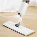 CJ flat squeeze microfiber mop with bucket for hands-free wringing, ideal for floor cleaning and efficient microfiber mop pads.