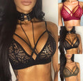 CJ erotic temptation hollow petal lace women's underwear and bra set, featuring delicate lace and feminine design.