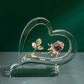 Rose Heart Ornament - Valentine's Day Home Decor, Romantic Table Centerpiece