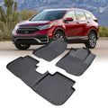 Honda CR-V Hybrid all-weather TPE rubber floor mats in black, featuring a durable, textured surface for interior protection.