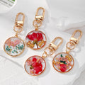 Gladiolus Resin Keychain - Preserved Dried Flower in Clear Epoxy, Unique Gift Idea