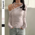 Versatile Cat-Print Lace-Up Long-Sleeve T-Shirt For Women - whimsywagon