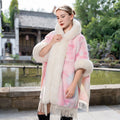 Tie-dyed Tassel Cape And Shawl Fashion National Style Warm All-matching Coat