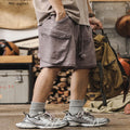 American Retro Dirty Dyed Workwear Shorts Men's Summer - whimsywagon