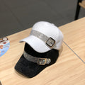 Diamond Embroidery Baseball Cap - Korean Winter Beanie with Peaked Brim