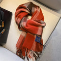 Red & Green Plaid Scarf for Men - 100% Wool, Bold Winter Fashion