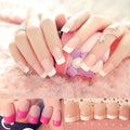 Long French Tip Press On Nails | Classic White Tip False Nails with Gel Shine Finish