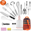 Complete Camping Cookware Set - 19-Piece Portable Kitchen Utensils with Bag - whimsywagon
